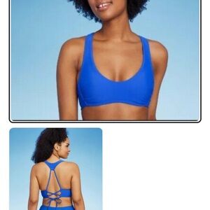 Wild fable target NWT xs racerback cheeky bikini swimsuit set blue